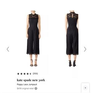 Kate Spade Poppy lace jumpsuit, black, size 12